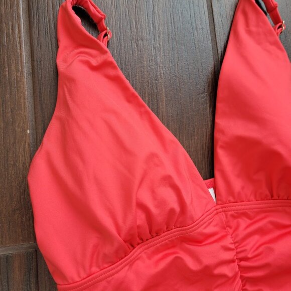 Calvin Klein Hot Pink Full Coverage Tummy Control Plunge One Piece Swimsuit 12 - Picture 4 of 12